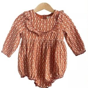 Pink Chicken Terracotta and White Floral Romper